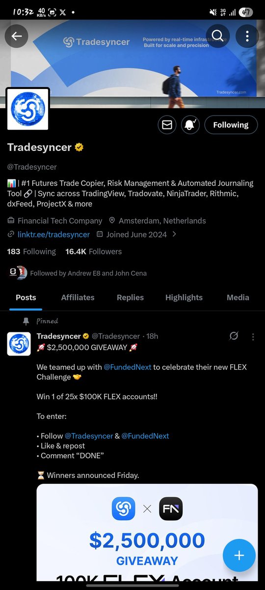 2tunexx's tweet photo. @Tradesyncer @FundedNext Done.
Let's give it a shot.
@UmehFX @_B_JOSEPH https://t.co/yMmZy8QsCg
