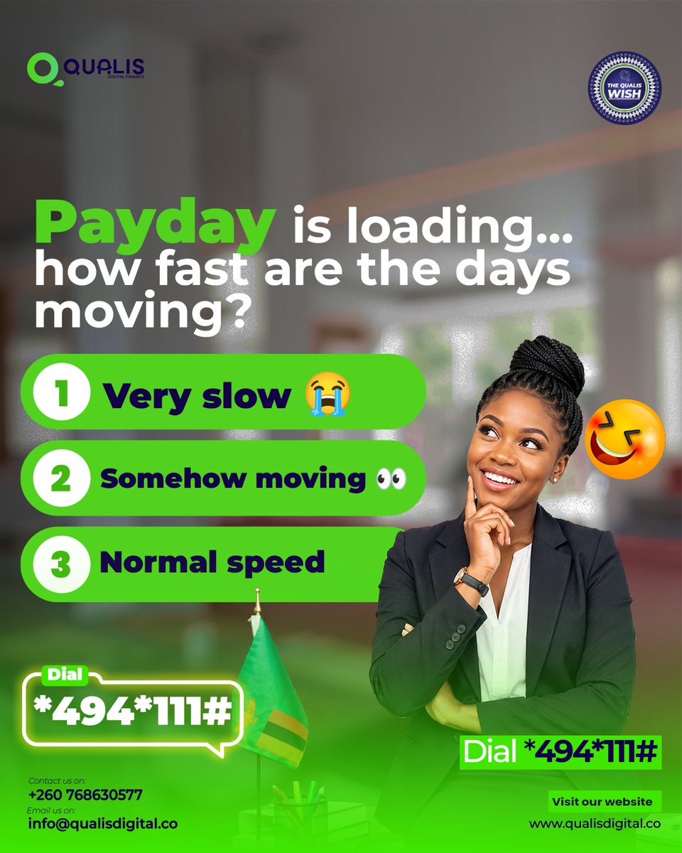 QualisDigitalF's tweet photo. Quick question… 👀
As payday gets closer, are the days moving fast or slow on your side? 😂
Choose your speed:

1️⃣ Very slow
2️⃣ Somehow moving
3️⃣ Normal speed

👇 Drop your number below😅

#payday #PaydayVibes #qualisdigitalfinance #QualisDigitalFinance https://t.co/RjhyQJbnXH