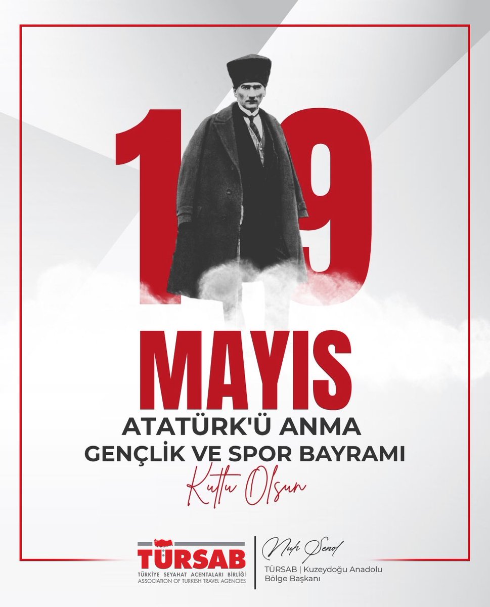 nuh_senol's tweet photo. 19 Mayıs Atatürk’ü Anma, Gençlik ve Spor Bayramımız kutlu olsun. 🇹🇷

Cumhuriyetimizin kurucusu, Başkomutanımız Gazi Mustafa Kemal Atatürk başta olmak üzere Millî Mücadele kahramanlarımızı, şehitlerimizi ve gazilerimizi rahmet, minnet ve saygıyla anıyoruz.

#19Mayıs https://t.co/82A063MU1B