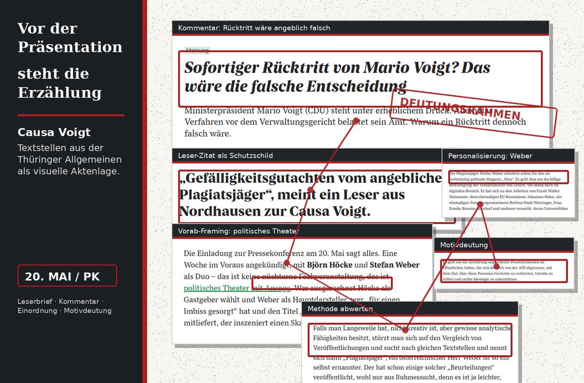 AfD_ThL's tweet photo. Morgen wird das neue Plagiatsgutachten zu Mario Voigt präsentiert. 117 Seiten.
Heute rückt das Thüringer Einheitsmedienhaus schon aus, um den Ministerpräsidenten vor der nächsten Peinlichkeit zu bewahren.
Die Fakten liegen noch nicht öffentlich auf dem Tisch.
Der Deutungsrahmen schon.