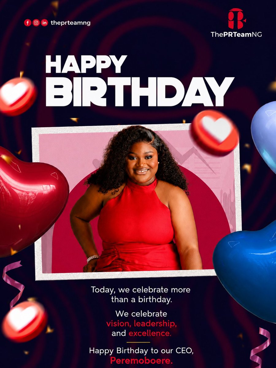 ThePRTeamNG's tweet photo. Today,we celebrate a leader,a woman of excellence and grace.
Your dedication,creativity and service is something worthy of emulation and applause.

Happy Birthday, Peremoboere Geku. https://t.co/i3X2BME0BW