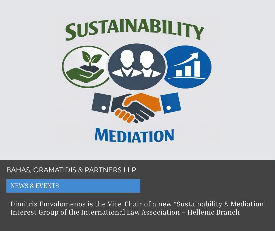 bahagram's tweet photo. We are pleased to announce an Interest Group on “Sustainability &amp; Mediation” under the auspices of the International Law Association (ILA) – Hellenic Branch, newly formed by Theodora Iliana Papacharalabous (Chair) and Dimitris Emvalomenos (Vice-Chair). 

https://t.co/6pQATMZxOC https://t.co/2BtXRW3cps