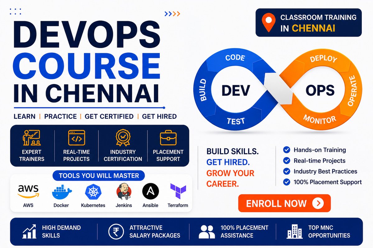 shifttotech's tweet photo. 🚀 Start your IT career with the best DevOps Course Chennai at Shifttotech Academy 💻🔥 Learn AWS, Docker & Kubernetes today!
#DevOps #DevOpsCourse #DevOpsTraining #DevOpsEngineer #Chennai #DevOpsCourseChennai #AWS #Docker #Kubernetes #Jenkins #CloudComputing #ITJobs #TechCareer #Shifttotech #CareerGrowth #India
Enrol Today: https://t.co/Sx7LrITkaa