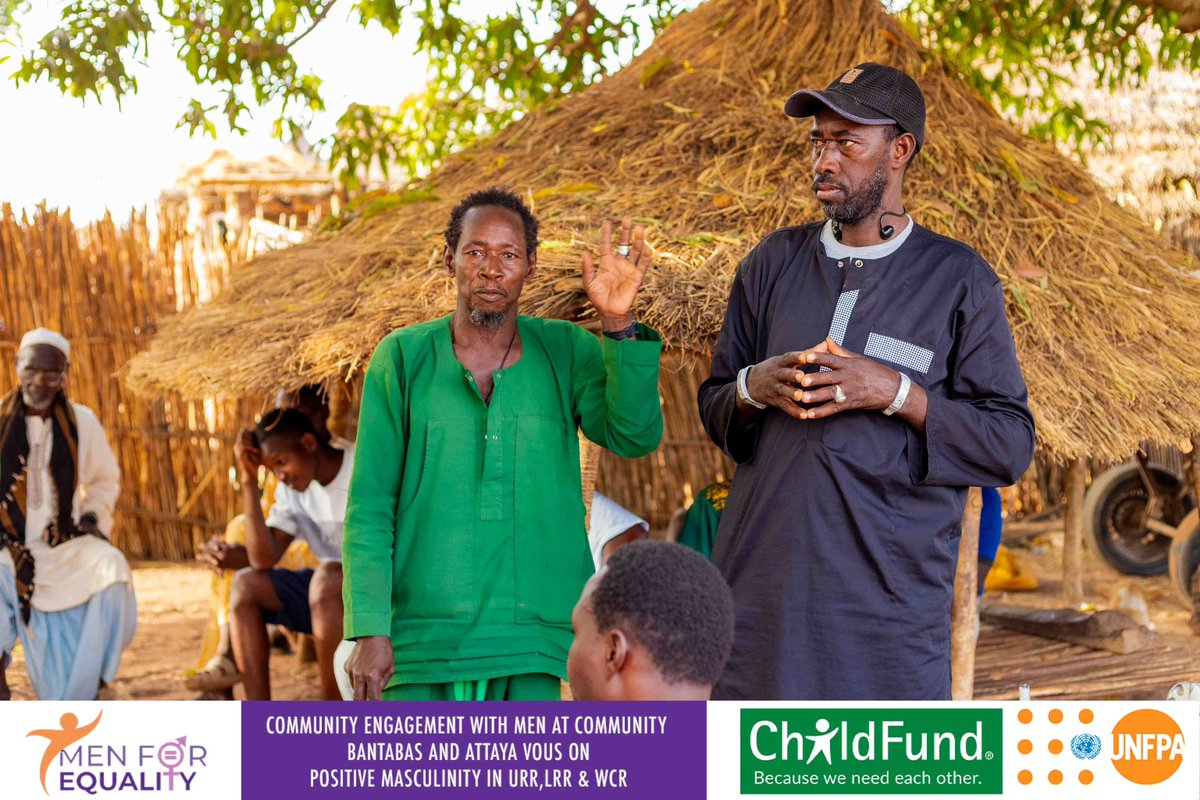men4equality1's tweet photo. With support from @UNFPATheGambia through @ChildFundGambia we have kicked off a community engagement with men at Bantabas and Ataya vous on #Positivemasculinity .

📍: Sareh Mamudou, URR

Talking points: 
Positive masculinity ☑️
SGBV ☑️
Child Marriage ☑️
FGM/C☑️

#Menforequality https://t.co/YsMFdquzss