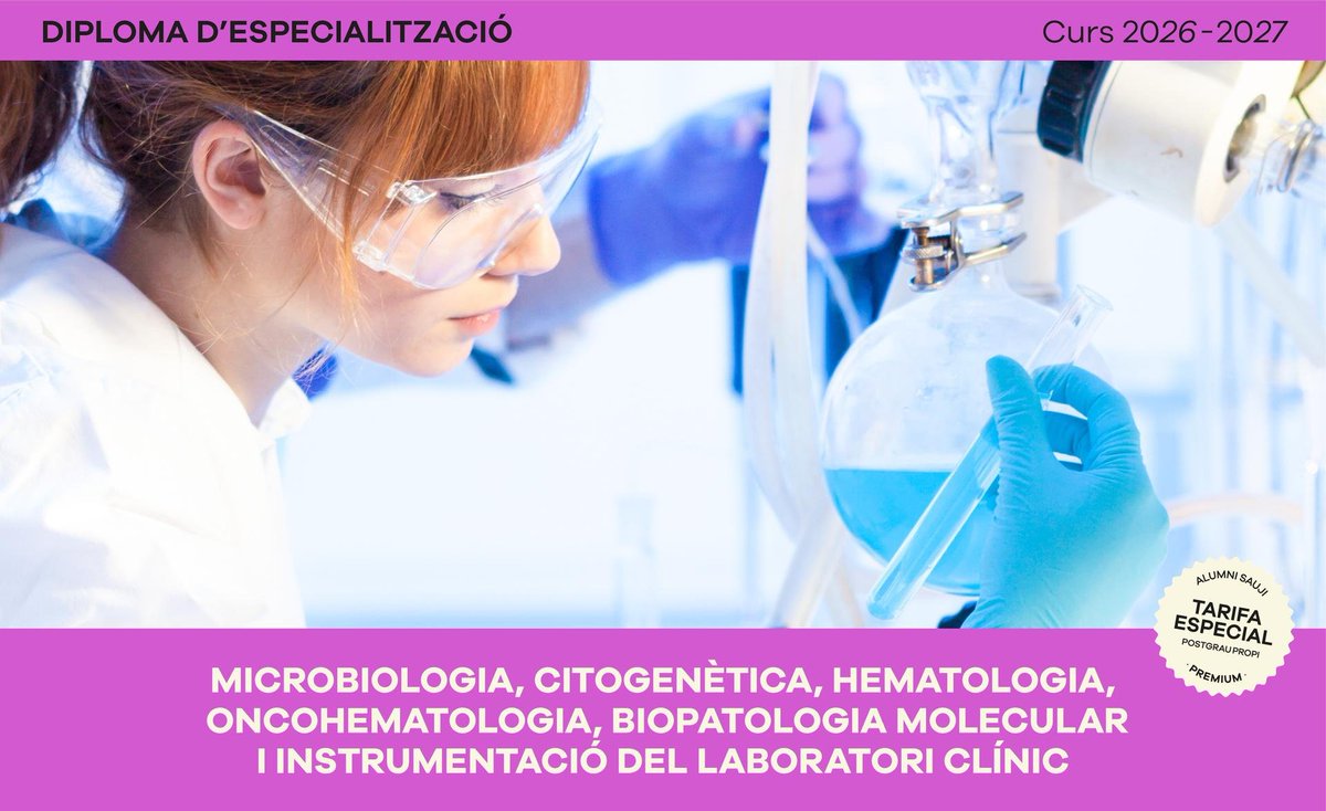 MariaRu10456150's tweet photo. Abierta la matrícula 2026-27 en la UJI para el Máster en Técnicas Analíticas del Laboratorio Clínico y cursos de especialización. No te quedes sin tu plaza! https://t.co/vmTgEDu8WL