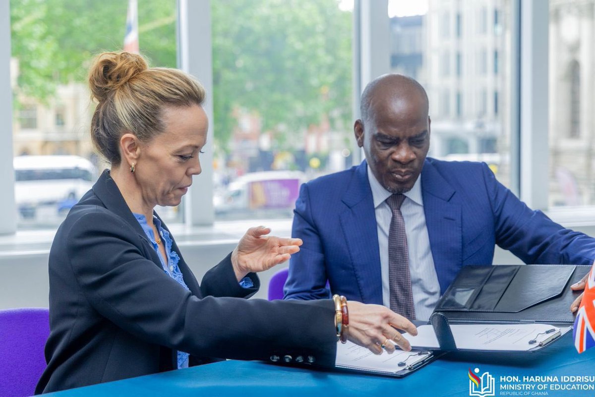 ShalaSheriff's tweet photo. While still in the UK for the Education World Forum, Hon. Haruna Iddrisu signed a Memorandum of Understanding between Ghana’s Ministry of Education and Cambridge Education. The MOU is designed to provide a clear, actionable framework for advancing education 

#HarunaEffect https://t.co/Z1M6nqC2nc