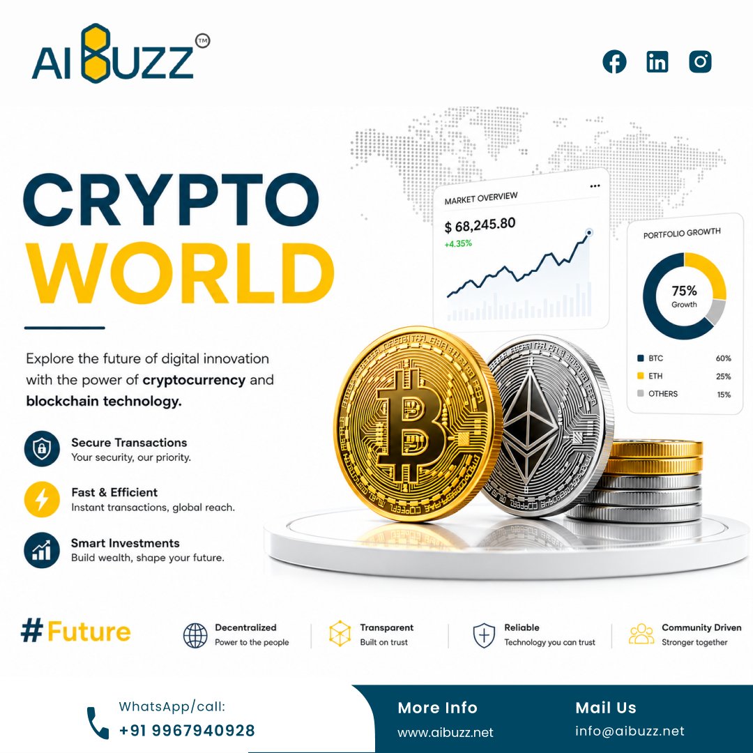 aibuzz_tech's tweet photo. Step into the future of digital finance with crypto, blockchain, and endless possibilities.
📞 Contact: 919967940928
🌐 Visit: https://t.co/JUQrqkovYt
📩 Mail: info@aibuzz.net
#aibuzz #CryptoWorld #Blockchain https://t.co/KzA5WSBZuB