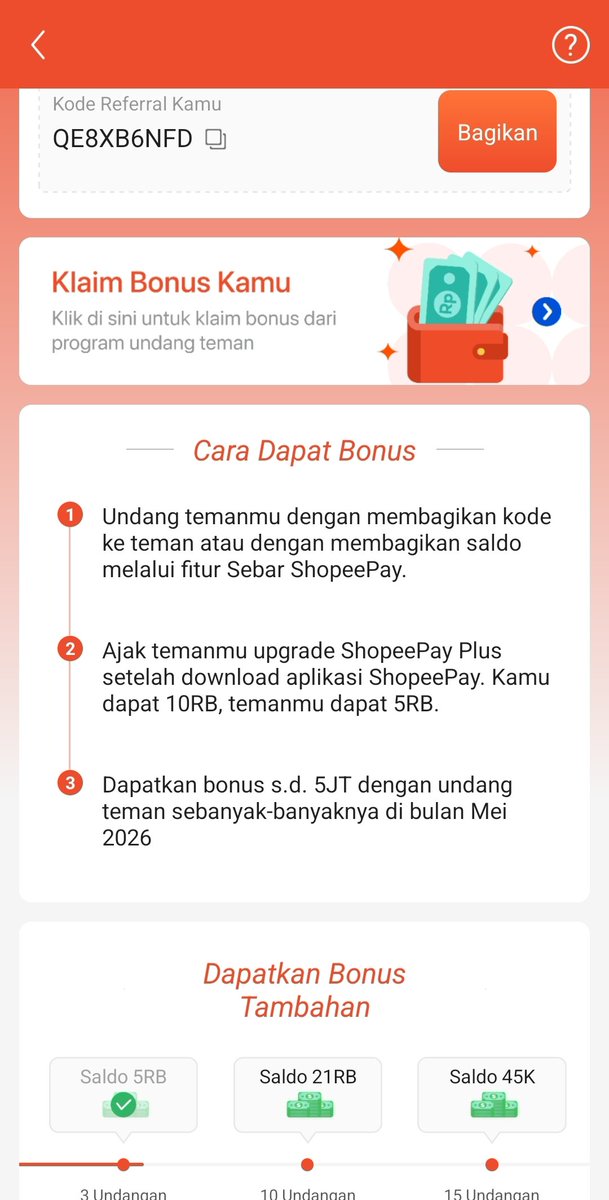 wolfxien's tweet photo. ada info job receh lagi nih klu ada yang baru install aplikasi shopee pay pakai kode refferal ku yaa, biar dapet bonus saldo 5k dari spay nya langsung!

kode reff: QE8XB6NFD

jangan lupa klaim reward nyaa di halaman undang teman ya🫶🏻

#jobreceh info freelance zonauang shopeepay https://t.co/ymwhXD3d0P