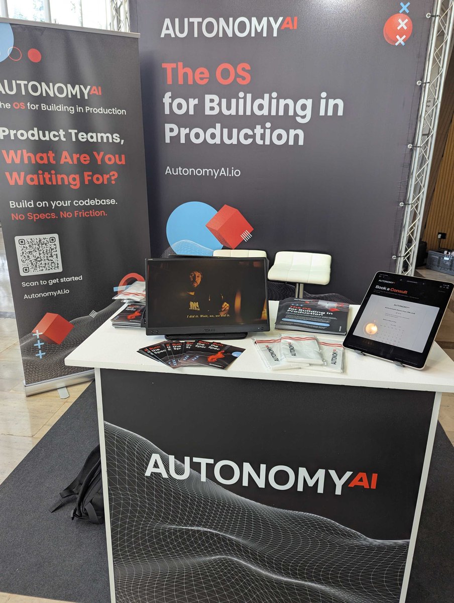 AutonomyAI_io's tweet photo. You already know we don't follow the playbook. Our CTO is no exception.

He took the #PMLive stage today to talk about what happens to your R&amp;D when PMs start shipping PRs instead of writing #PRDs.

Come find us at the booth and see what he was talking about. https://t.co/wb6Zi6BEKp