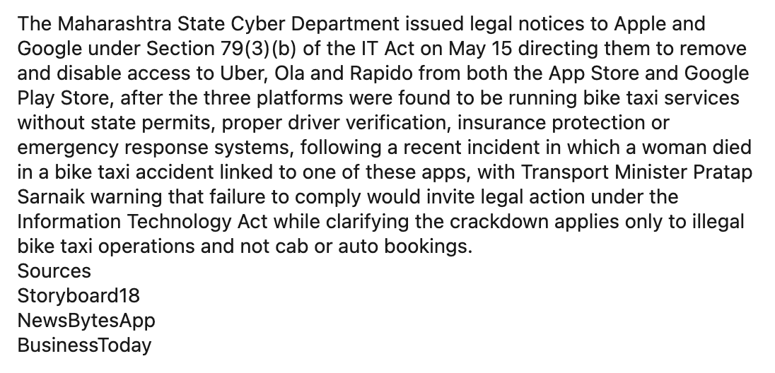 knightascetic's tweet photo. Bike got hit by a truck? Perpetrator becomes Uber Ola? https://t.co/8eTPQTtOyf