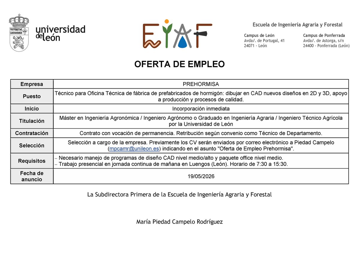 Escuela de Ingeniería Agraria y Forestal - ULE tweet media