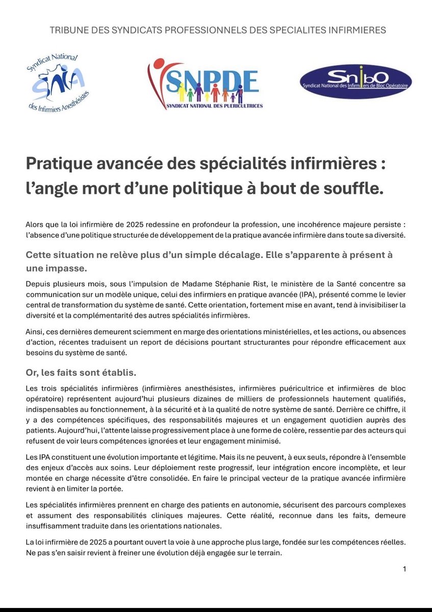 SNIA : Syndicat Nal des #IADE tweet media