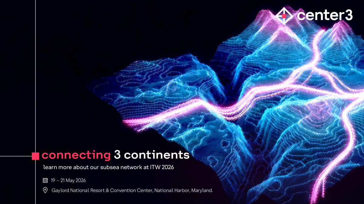 center3's tweet photo. As digital demand continues to grow, resilient connectivity becomes more critical than ever.
Our subsea cable infrastructure helps enable seamless data exchange across Asia, Africa, and Europe 🌐.

Connect with us at ITW 2026.

#KeepingTheWorldConnected #ITW2026 https://t.co/GoqObLDpLT