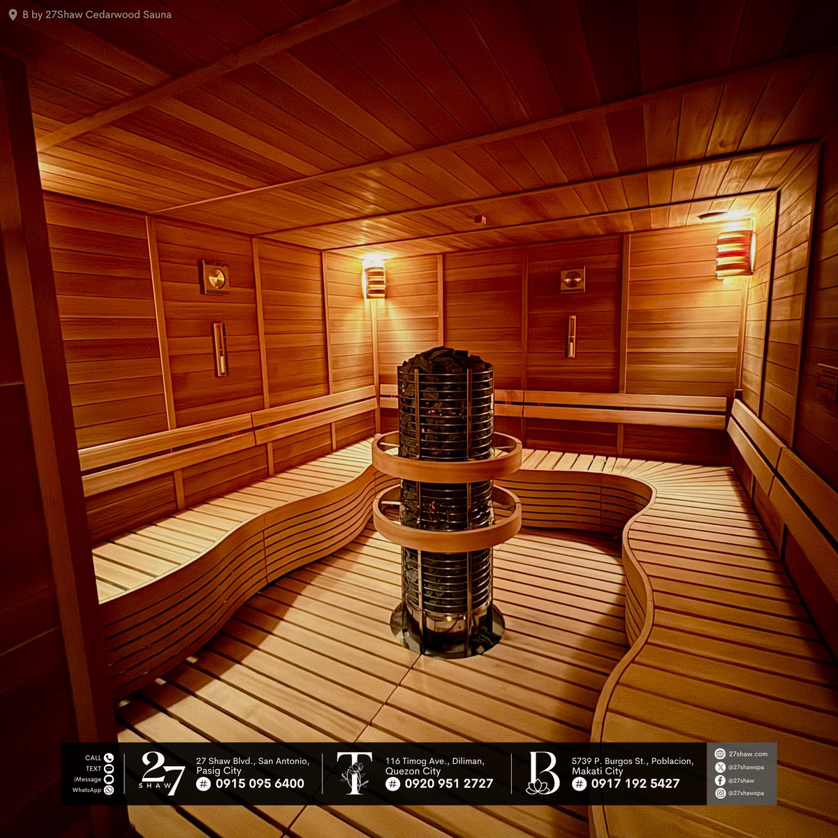 27shawspa's tweet photo. Let the enveloping heat of sauna melt away tension, support natural detoxification, and awaken a lasting sense of renewal. ♨️

📍 B by 27Shaw Cedarwood Sauna

#ThisIs27Shaw
#Bby27Shaw https://t.co/ImMqpWXRpa