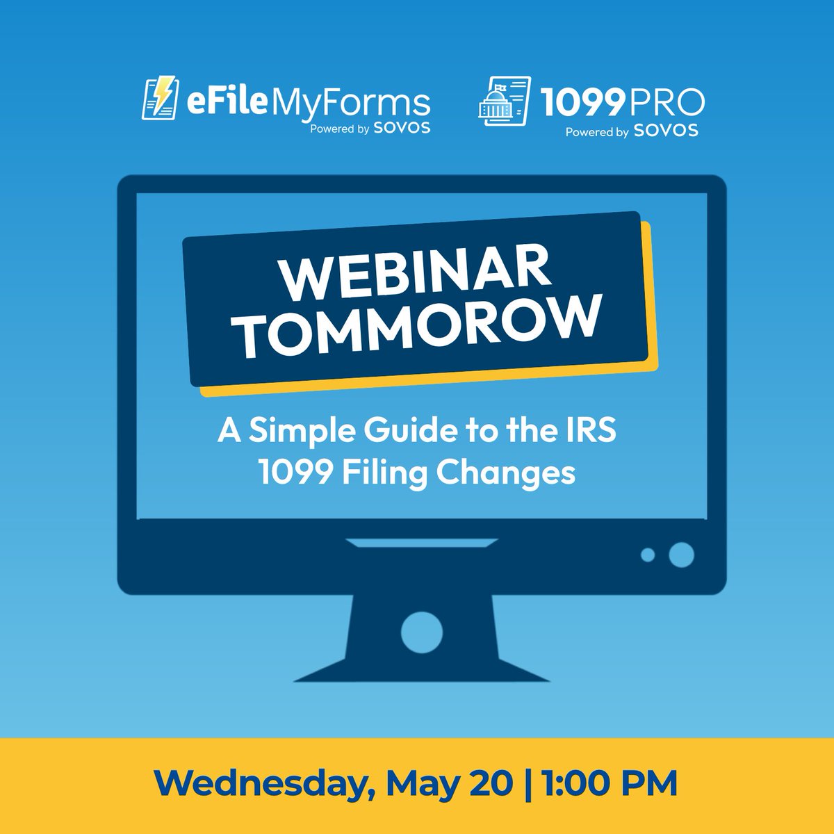 eFileMyForms's tweet photo. Webinar tomorrow!

The IRS is moving from FIRE to IRIS for 1099 filing, and now is the time to understand what that means for your business. Join eFileMyForms for a simple breakdown of the upcoming changes.

Register today: https://t.co/kQsNByVFbG
#IRIS #FIREtoIRIS #1099Filing https://t.co/42DmuUkuPI