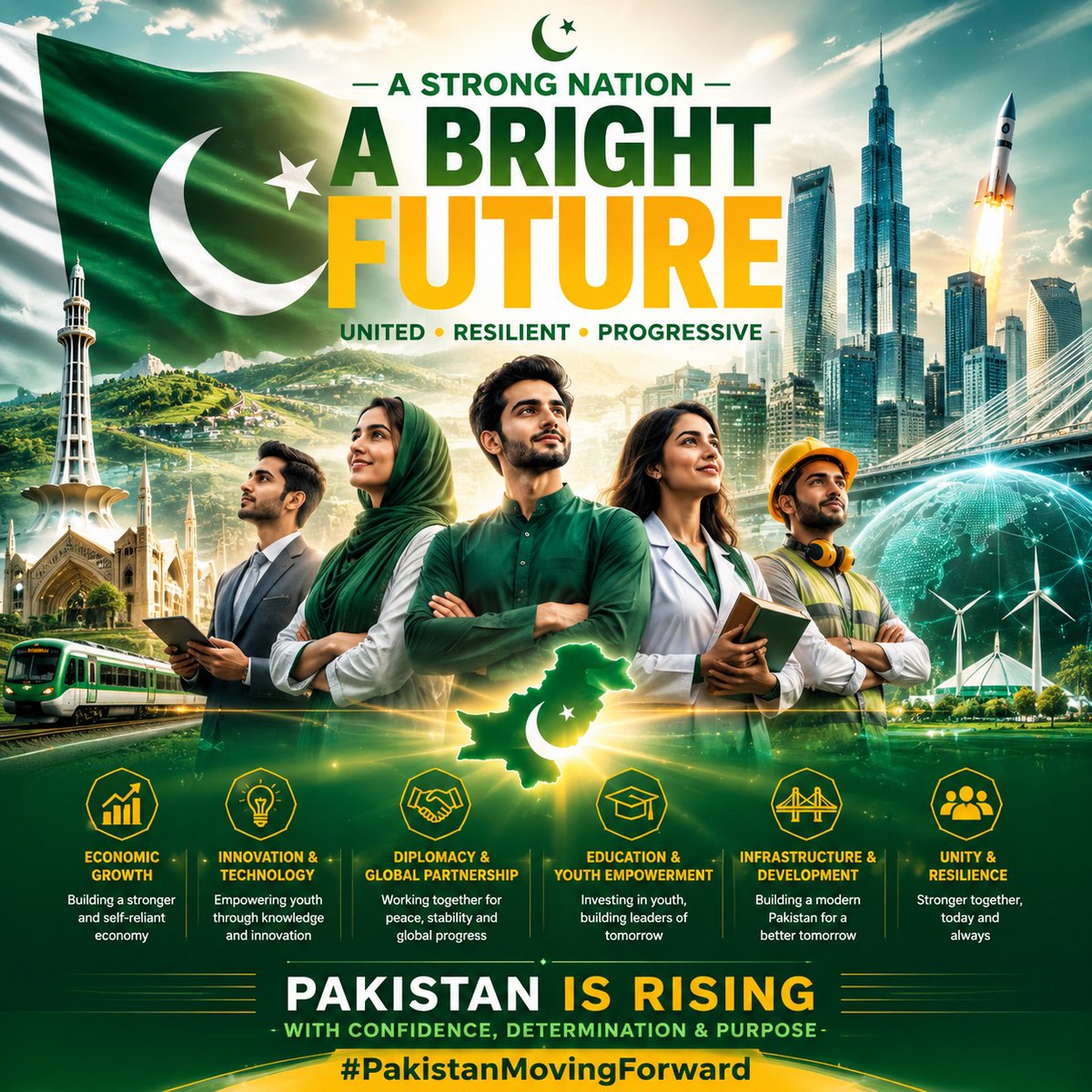 Ansa574's tweet photo. اختلاف رائے ہو سکتا ہے، مگر پاکستان ہم سب کا مشترکہ خواب ہے۔
اتحاد، محنت اور مثبت سوچ ہی ترقی کا راستہ بناتے ہیں۔ 🇵🇰
#PakistanMovingForward https://t.co/Tc9kREUg2H