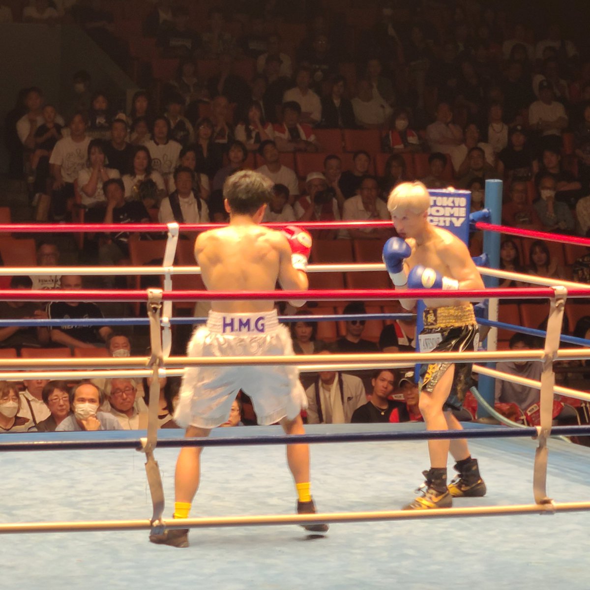 serval87's tweet photo. 第4試合　フェザー級４回戦　高木ギッティチャイ達也（RK蒲田）　小橋フウラ（宮田）　高木判定勝ち。 https://t.co/eLMzEYW2RV