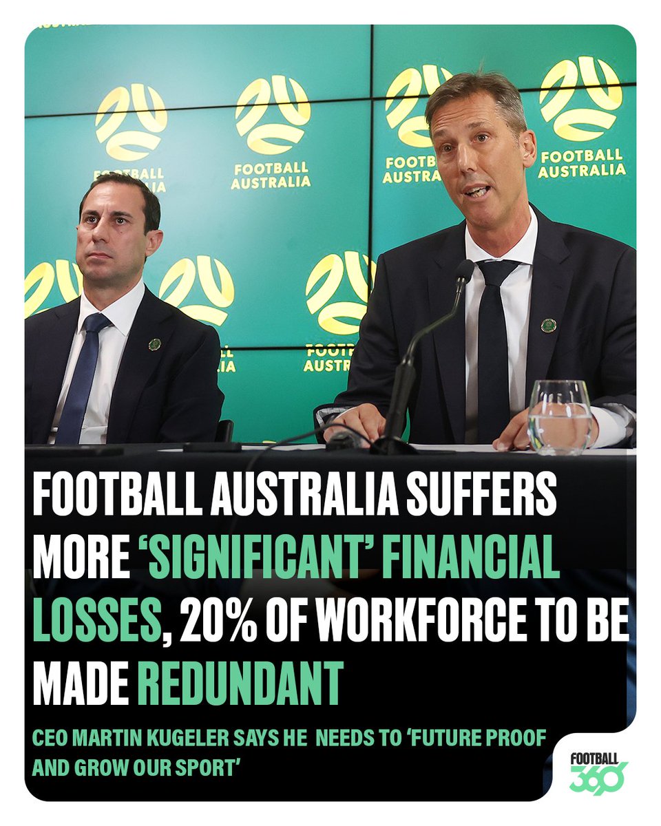 football360au's tweet photo. This would not have been how new Football Australia CEO Martin Kugeler was hoping to mark his first 100 days in charge.

He has already had to make some "very difficult" decisions.

Story: https://t.co/VA3JhN6Gz6 https://t.co/wHHnEj6Wd4