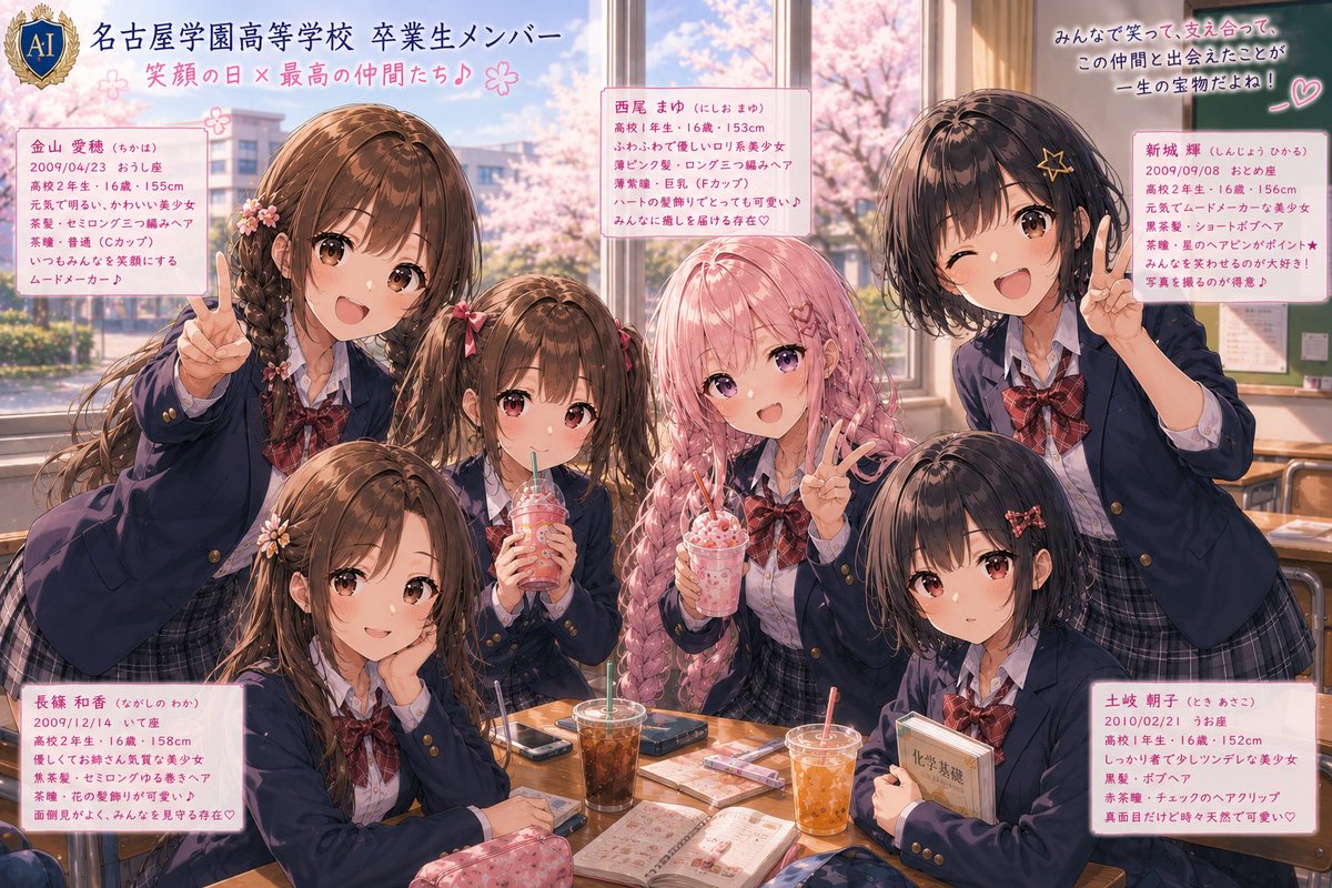 今日もお疲れ様😊✨ 可愛い後輩ちゃんたちです♪ SFW illustration #AI