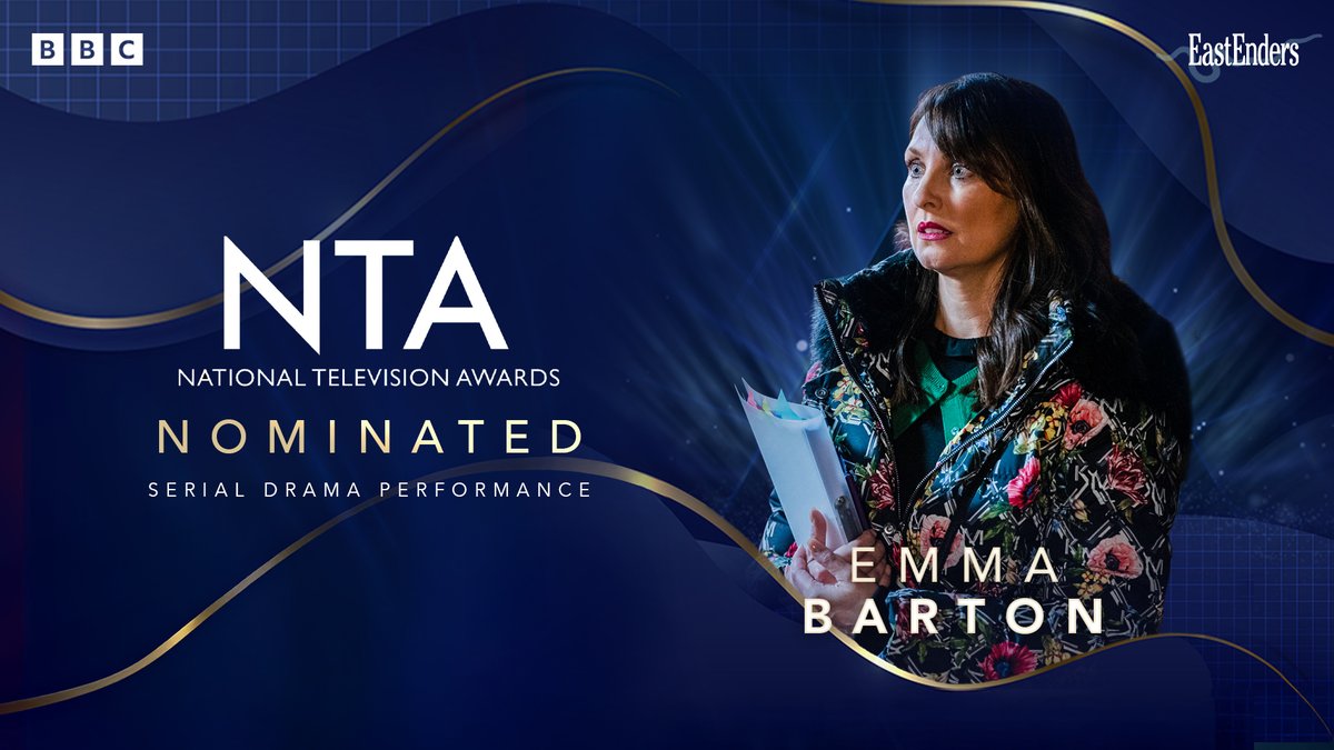 bbceastenders's tweet photo. Nominations for this year's @OfficialNTAs are now officially open, and our incredibly talented cast, Emma Barton, Paul Bradley and Alice Haig all up for nomination. Please show your love to them by voting here - https://t.co/QYCoFgIvh8
Voting closes at 11pm on Friday 29th May. #EastEnders #ntaawards2026