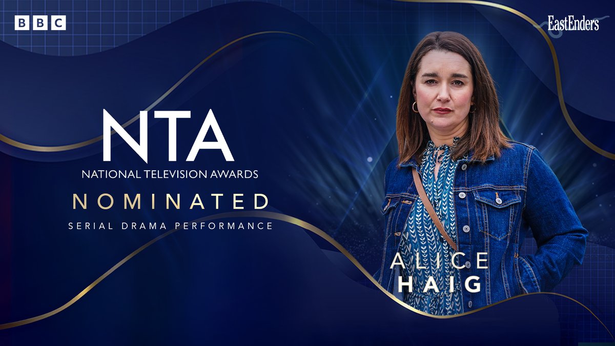 bbceastenders's tweet photo. Nominations for this year's @OfficialNTAs are now officially open, and our incredibly talented cast, Emma Barton, Paul Bradley and Alice Haig all up for nomination. Please show your love to them by voting here - https://t.co/QYCoFgIvh8
Voting closes at 11pm on Friday 29th May. #EastEnders #ntaawards2026
