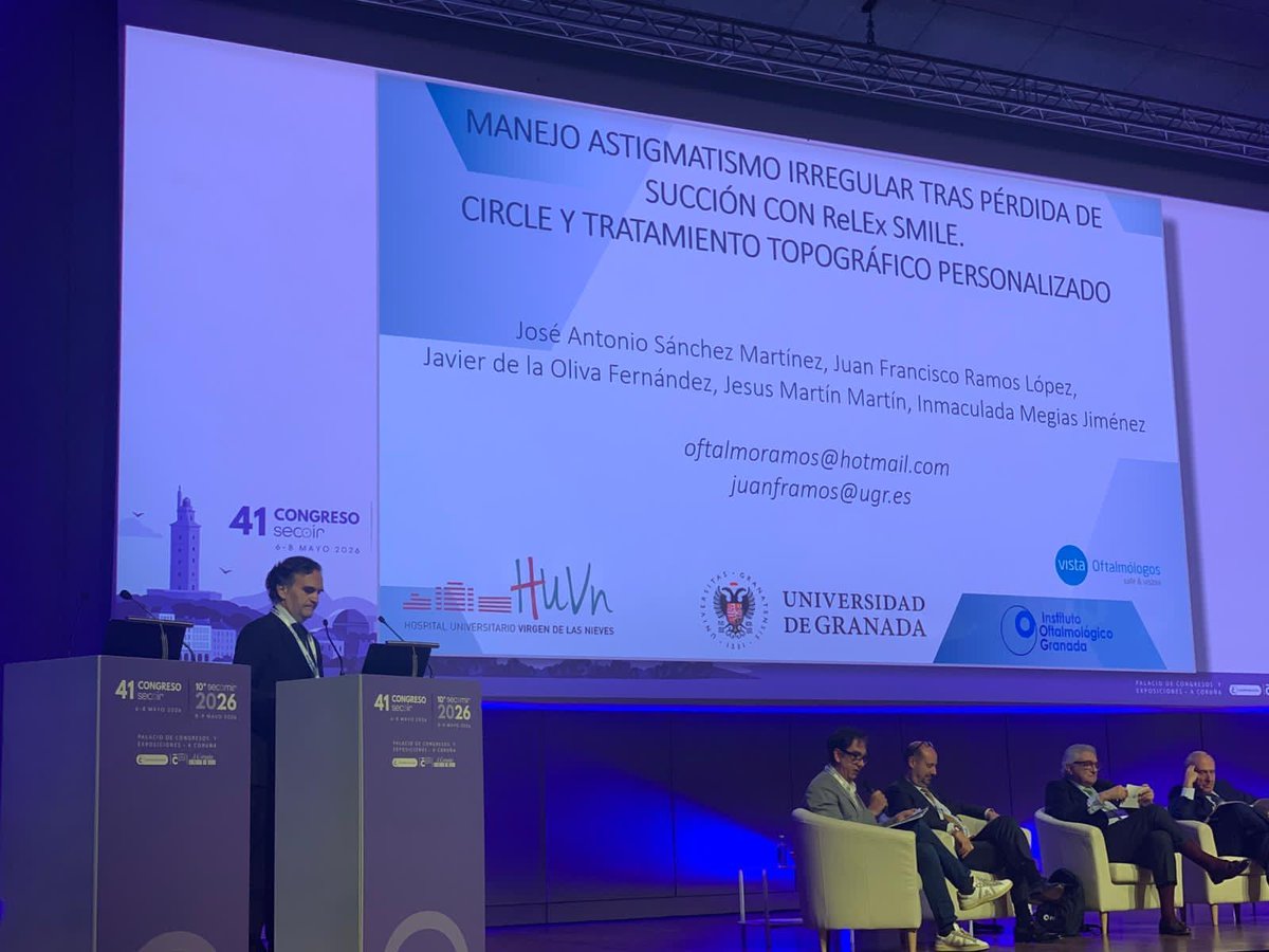 hospital_hvn's tweet photo. 🔝 Enhorabuena a #oftalmología por el premio al mejor vídeo de cirugía refractiva en el 41 Congreso nacional de Cirugía Ocular #SECOIR 👁‍🗨 
📹Destacado trabajo del oftalmólogo Juan Ramos junto a los médicos residentes José Antonio Sánchez, Jesús Martín y Javier de la Oliva. https://t.co/RlLCWQpYqC