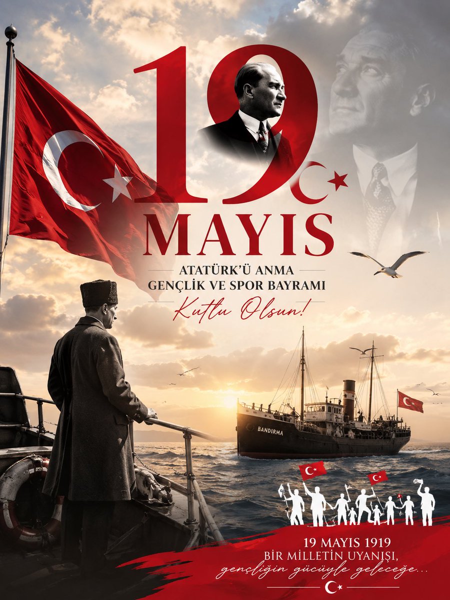 halfetimem63's tweet photo. 19 Mayıs Atatürk’ü Anma, Gençlik ve Spor Bayramı kutlu olsun. Başta Mustafa Kemal Atatürk olmak üzere tüm kahramanlarımızı saygı ve minnetle anıyoruz.🇹🇷 https://t.co/KEVTOWXwOb
