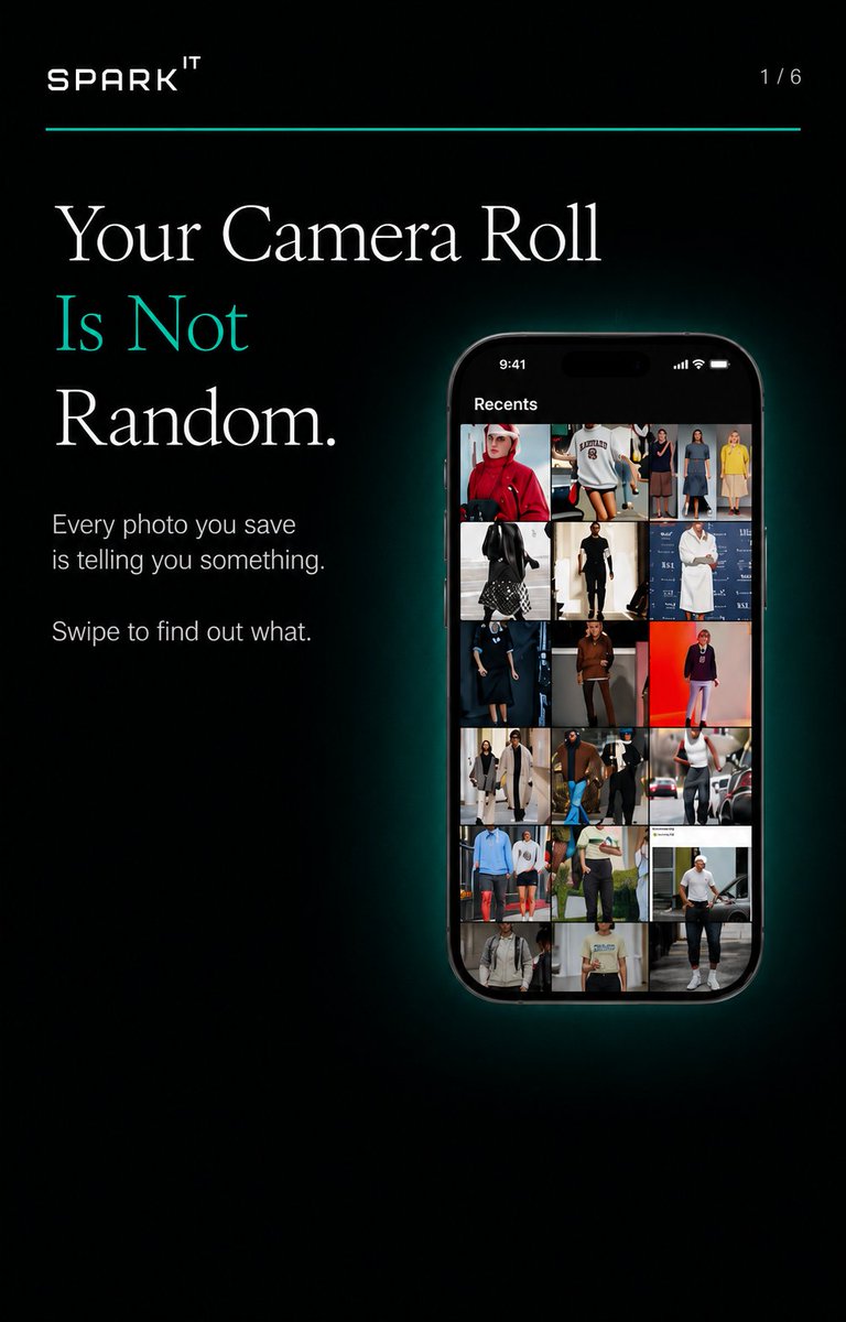 sparkit_world's tweet photo. Your camera roll isn’t random.
It’s your archive of instincts, references, colours, textures, silhouettes &amp; obsessions.

Every saved image is data.
Every screenshot is a direction.
Every moodboard is the beginning of a product. https://t.co/hBAezDH751