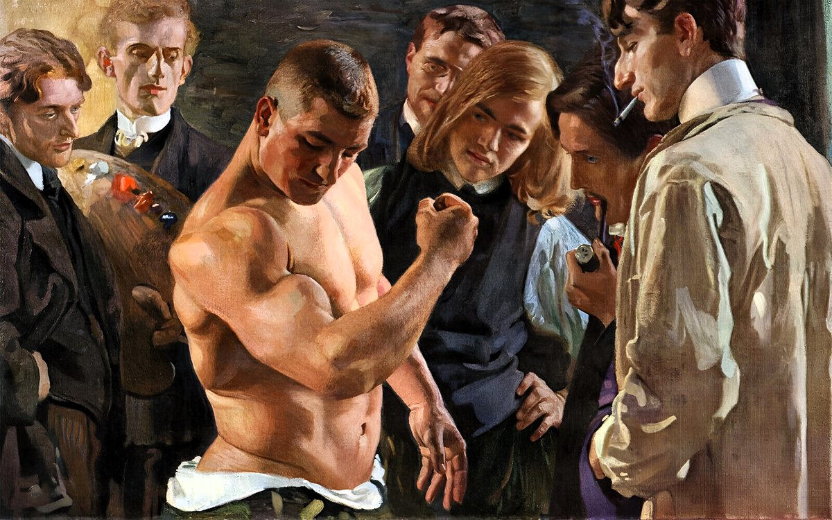 RT by @mikenov: "Muskelspiel", del pintor alemán Osmar Schindler (1867