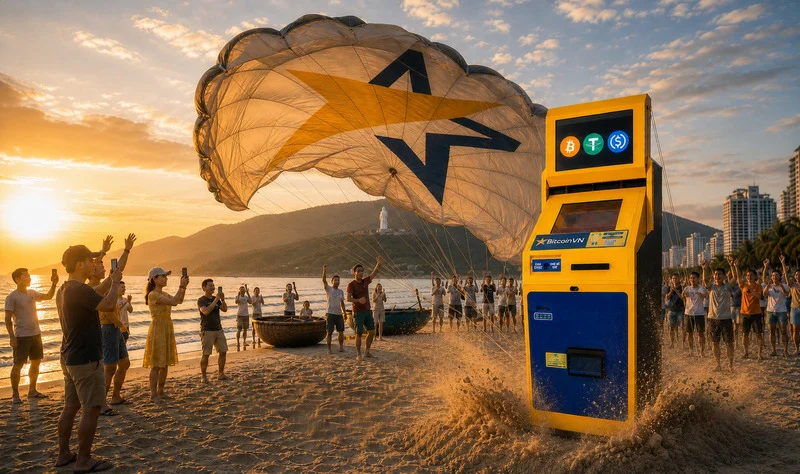 BV_Insights's tweet photo. One decade after Vietnam 🇻🇳saw its first Bitcoin ATM launch in Ho Chi Minh City, the increasingly popular central Vietnamese coastal city of #DaNang has now officially joined the map. https://t.co/yW0pImaqPu