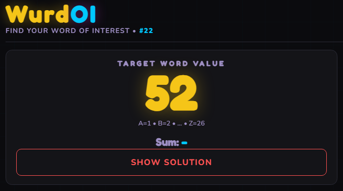 WurdOI's tweet photo. Can you deal with today's Word of Interest before midnight? 

Check out https://t.co/6DuCCdzMIt to find out today's word.

#wurdoi #puzzles #wordgames #ilovethisgame #games #puzzlesolving #wordgamesarefun #mathgames #woi https://t.co/mjSJyIjnWV