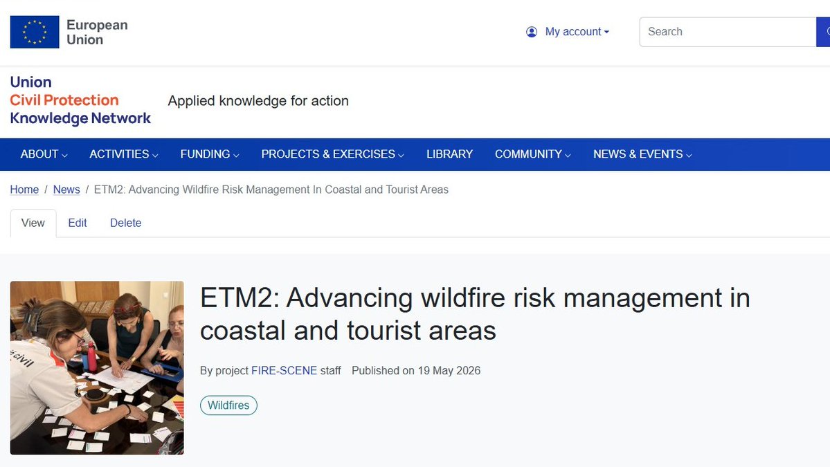 FIRESCENE_KAPP's tweet photo. #FIRESCENE’s 2nd Exchange and Training Meeting (#ETM2), held in Athens, brought together a wide range of stakeholders to exchange knowledge and share experiences on wildfire risk management in coastal and tourist areas.
Read the article: https://t.co/SBAb48D2an https://t.co/ehUPI32W4g