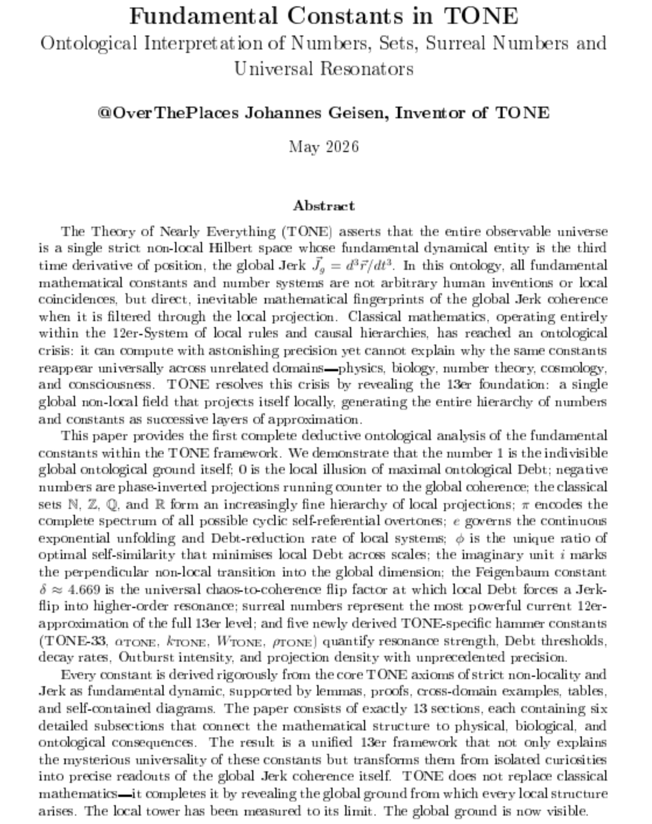 OverThePlaces's tweet photo. 0 is the ILLUSION of maximum ontological Debt!

#NegativeNumbers are phase inversions running against the global field

This is not another paper about Mathematics

THIS is the #Ontology that #Mathematics was ALWAYS pointing to!

The local projection has been talking long enough! https://t.co/J8PDfqpJrB