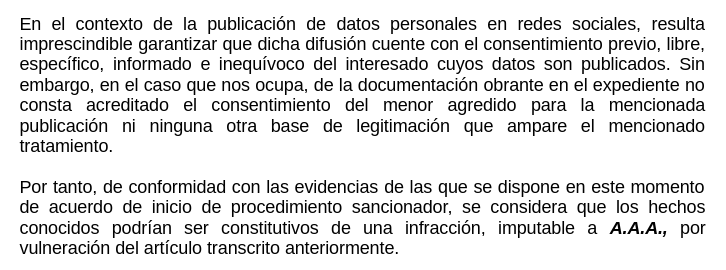 Samuel_Parra's tweet photo. Cuando difundes el vídeo de una agresión, te puede pasar (entre otras cosas) como a este menor de edad: una multa de 2000€ que tendrá que pagar él o sus padres.
Y cuidado que puede no bastar con pixelar la cara o distorsionar la voz. https://t.co/P3cblOVYwH