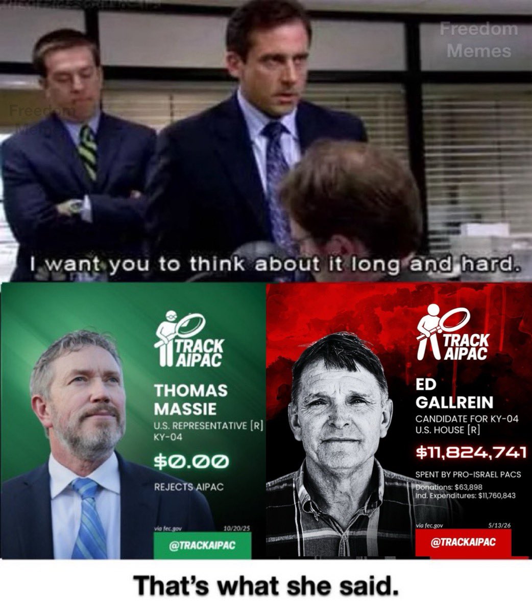 FreedomMemesIRL's tweet photo. @MassieforKY Let’s go Massie! https://t.co/2txsGbOG6G