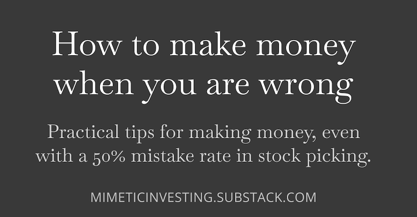 MimeticInvest's tweet photo. How to make money when you are wrong, by @MimeticInvest https://t.co/bxy4SsNdRZ 

#investing #stockpicking #value #penman #tip https://t.co/DX2tYrTniN