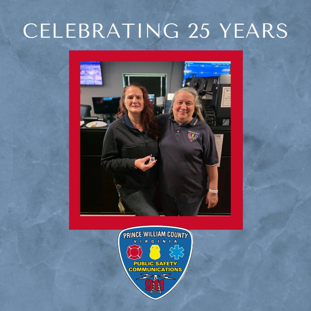 PWCounty911's tweet photo. Congratulations Sherrie on 25 years with DPSC!!!🎉 #WeAre911 #PWC911 https://t.co/fpgD8RKsMg