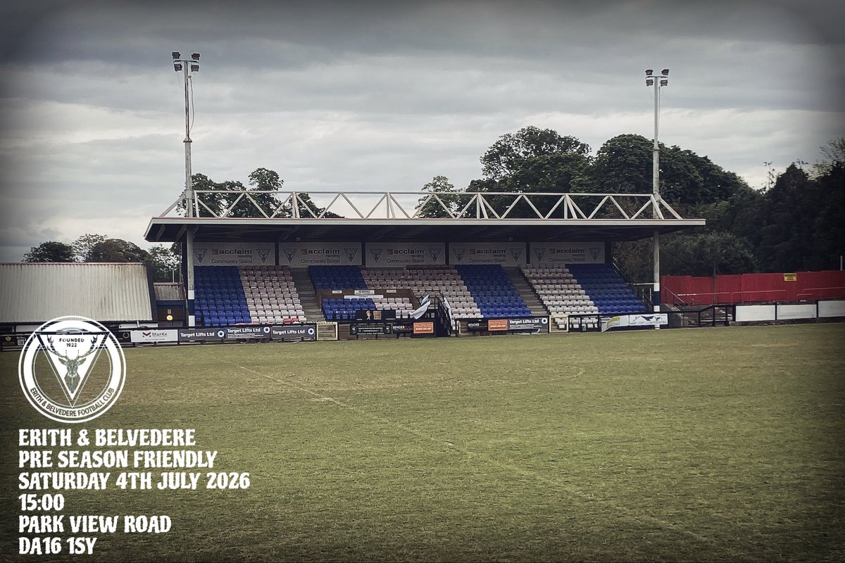 TheWingsWay's tweet photo. 2026/27 | FRIENDLIES 🔴

The Wings will take on house-mates Erith &amp; Belvedere for a Saturday afternoon pre season friendly on July 4th at Park View Road! ⚽️🪽

By the looks of it, this one will be classed as a Welling home fixture. 🏡👀

❤️ https://t.co/KHY5t2RMm7