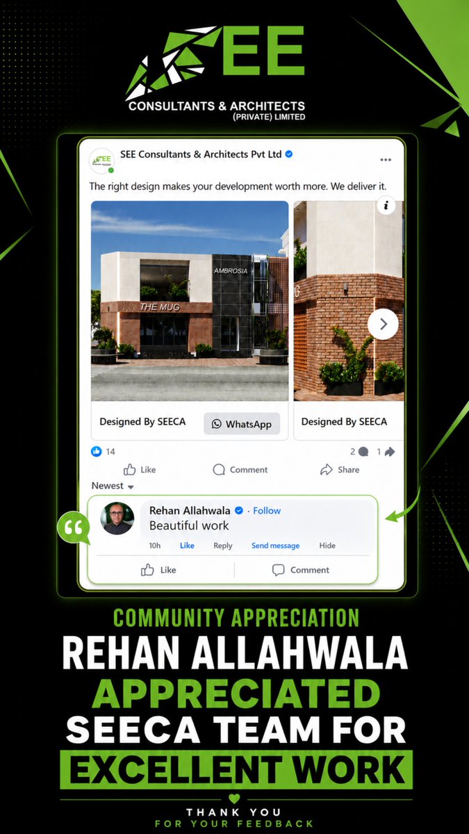 seeca_pk's tweet photo. A moment of appreciation for the SEECA Team.

We are grateful to receive such encouraging words from Rehan Allahwala, who appreciated our work and called it “Beautiful work.” https://t.co/NseUcIBdnk