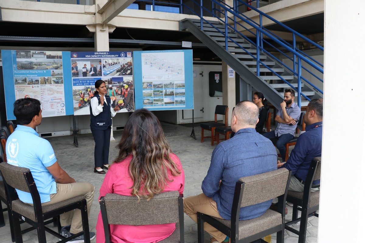 WFP_Nepal's tweet photo. Pleased to host Ms. Iva Gorichik Christian,@UNFPA Comptroller &amp; Director (Management Services) &amp; @SriramHaridass, Country Rep, at the HSA

The visit highlighted our strong partnership &amp; HSA’s role as a multifunctional hub for mobilizing &amp; delivering coordinated emergency services https://t.co/vly5AfUbDa