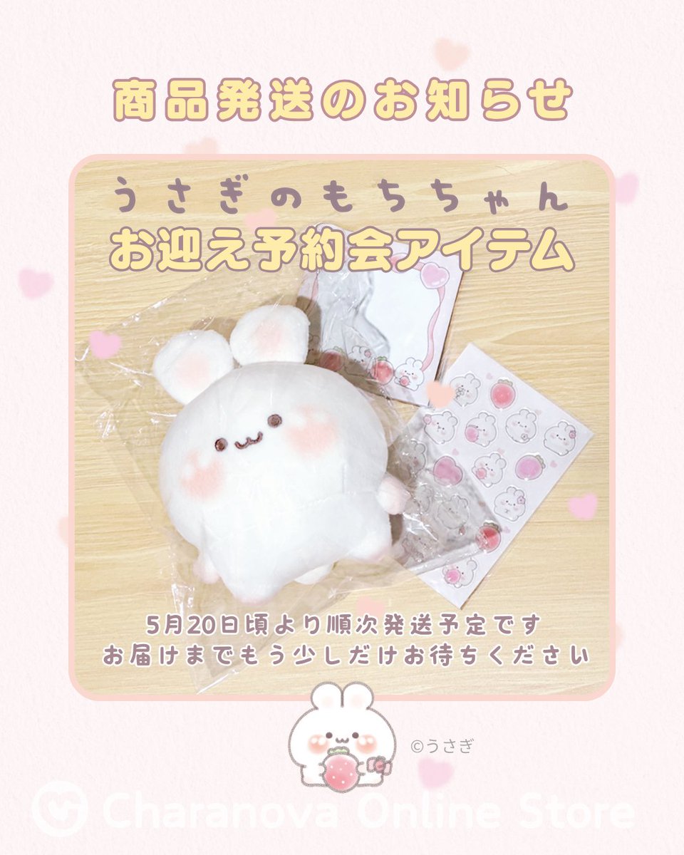 うさぎのもちちゃん🍓お迎え予約会アイテム ご予約のみなさまへ 商品は