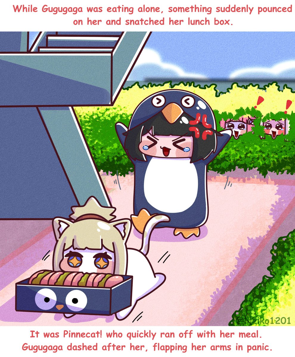 neiko1201's tweet photo. Doro and Spiki saw Gugugaga Chases After Her Sandwich! https://t.co/RoPEsvjDFV