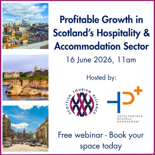 st_alliance's tweet photo. Join the Scottish Tourism Alliance &amp; HotelPartner for a free webinar on profitable growth in Scotland’s hospitality sector.

Expect insights on revenue optimisation, development opportunities, and AI‑enabled efficiency.

Register: https://t.co/mXMONOFMlG https://t.co/lkMHbSpN8L