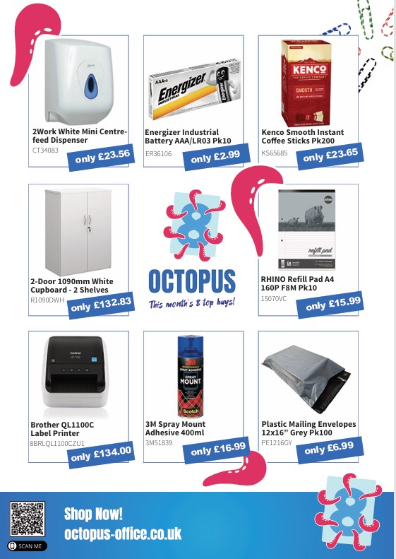 OctopusOffice's tweet photo. Check out our amazing Octopus 8 Deals this month!
#octopus #officesupplies #bargain #octopus8 https://t.co/hkk7k40AKI