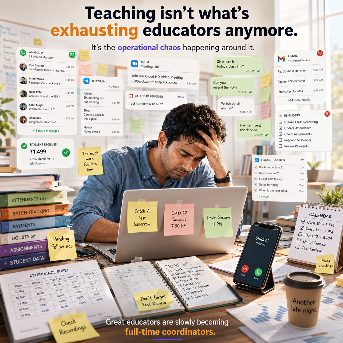 Ottobon_verse's tweet photo. What if educators could focus only on teaching… and not the chaos around it?

Something built for online educators is coming.

Expert’s Hub by Ottobon Academy.
Launching soon.

What’s the biggest operational challenge you face while teaching online?

#Edtech #OnlineTeaching #AI https://t.co/QGcxIZ5xzT