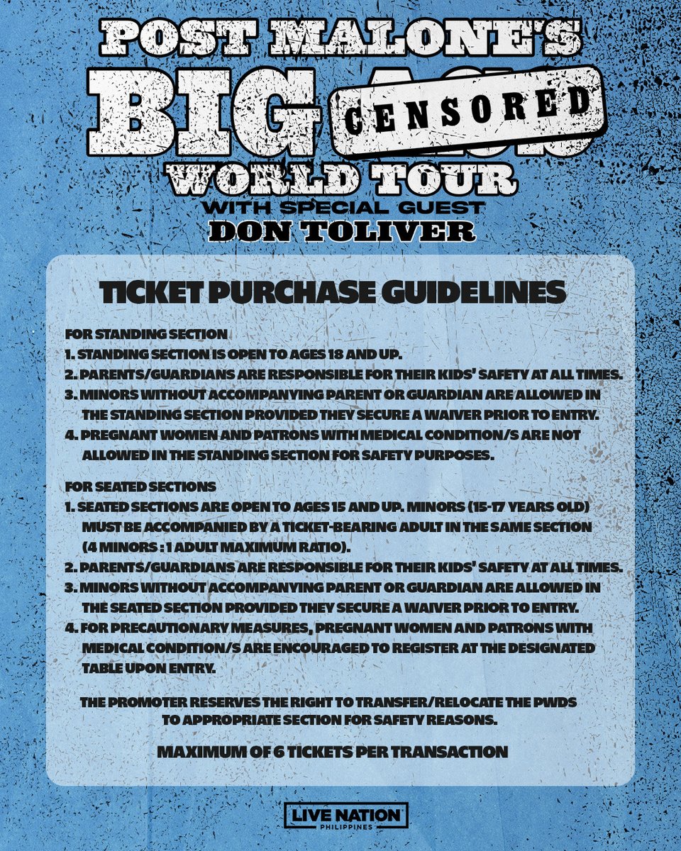 livenationph's tweet photo. This is your sign to get tickets to Post Malone Presents The BIG Stadium World Tour happening on September 29, 2026 at the Philippine Arena!

For more details, go to https://t.co/W363tvuBcH.

#PostMaloneInManila https://t.co/PF87mTc1Gw
