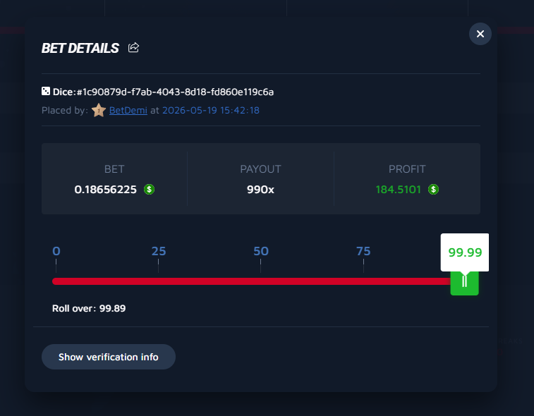 Mr_Demi92's tweet photo. 🎲 ROLL, WIN, REPEAT! 🎲

@wolfdotbet just served me a massive dice win! 0.18 usdt → 184.51 usdt in one roll! 🔥

Is your luck ready? Join the action now! 👇

#WolfDotBet #DiceGame #CryptoWin #Jackpot https://t.co/RyDvY4s9tr