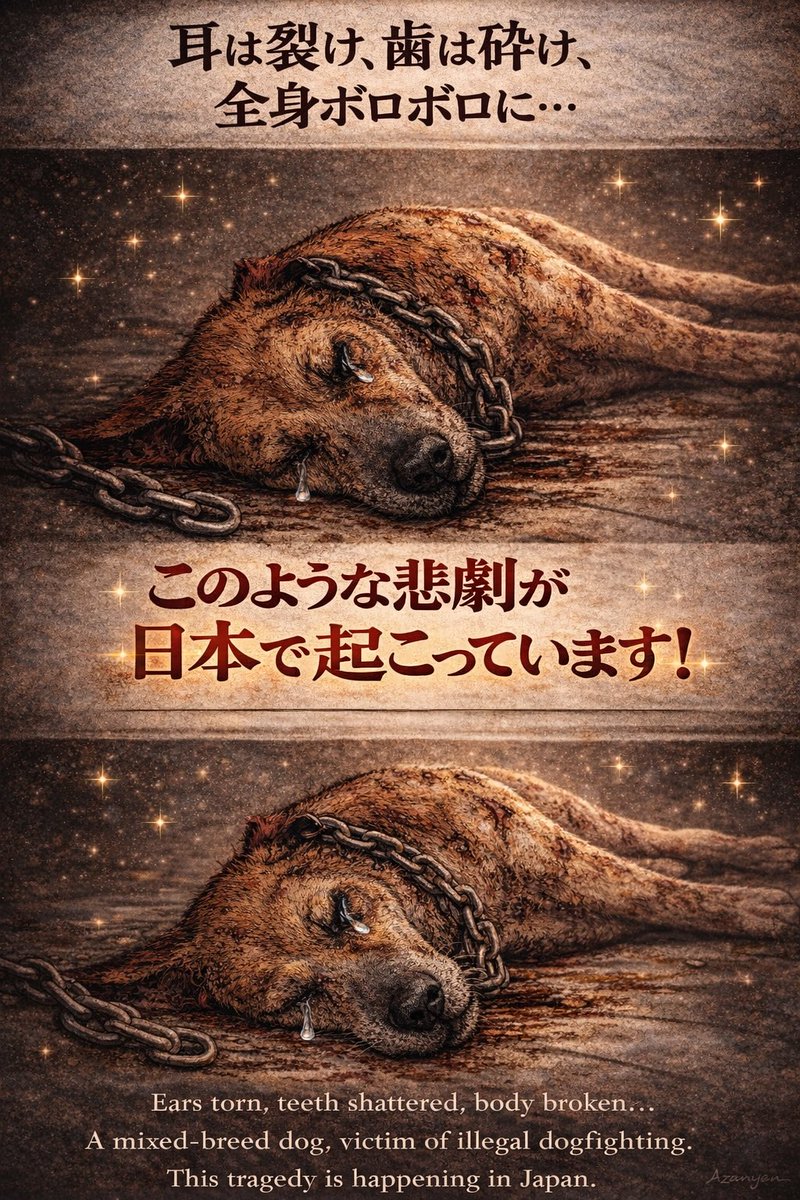 sonnyaonwanko's tweet photo. #闘犬も闘牛も闘鶏も全部動物虐待

動物たちは 人間の娯楽の為に
命を賭けさせられ 傷付く事など
望んでいない

使役動物 経済動物は人間の押し付け
動物利用すべて動物虐待です

#闘わせるあなたが彼らを殺す https://t.co/NtA1O3R7zL