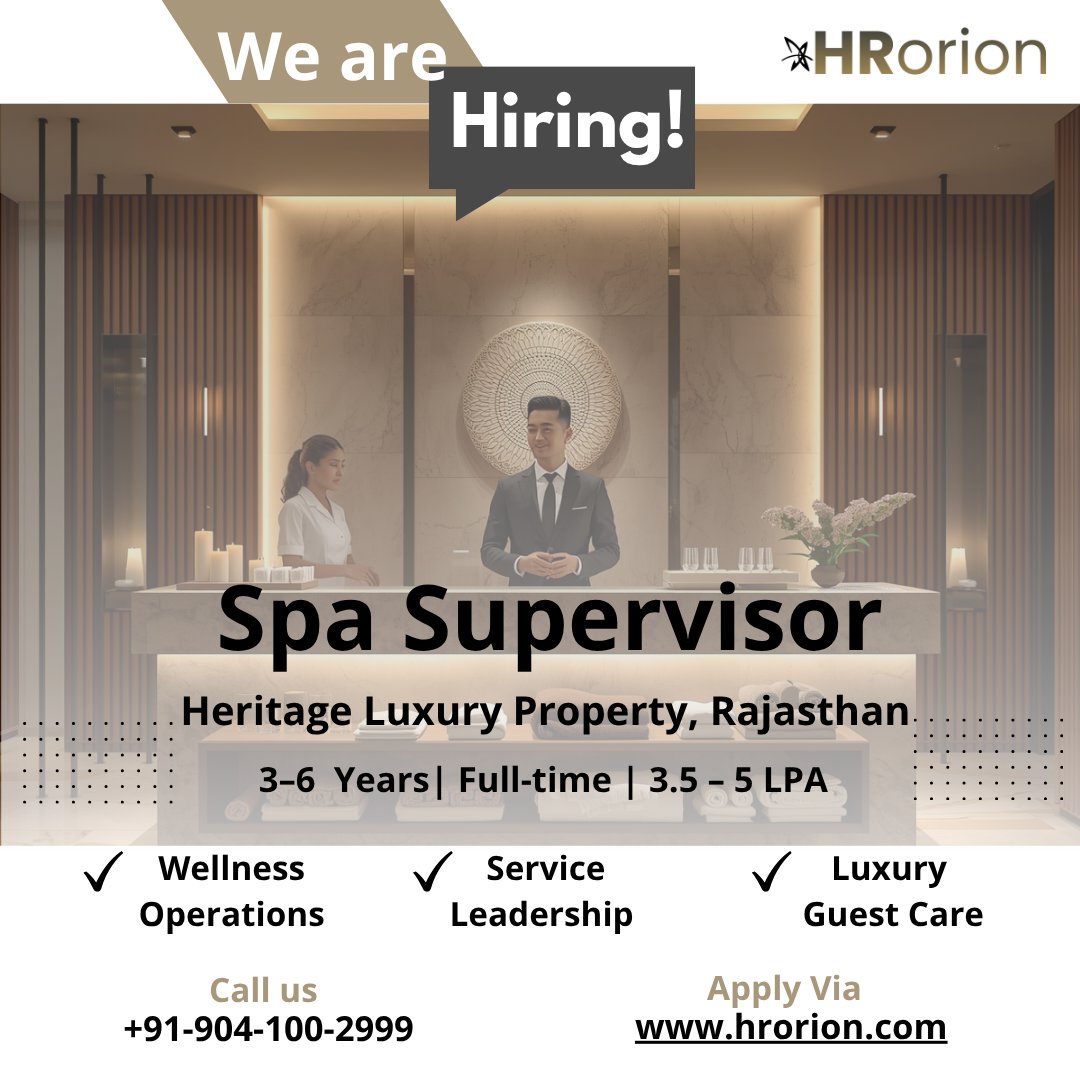 HRorionOfficial's tweet photo. We are looking for hospitality professionals with strong luxury wellness and guest service experience to join a premium heritage property in Rajasthan. Apply via: https://t.co/8nCh7qjvgg
+91-904-100-2999
https://t.co/dQuA9SlSRI https://t.co/FlAB6qC7Wv