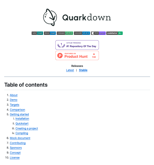 sentient_agency's tweet photo. RIP LATEX.
RIP NOTION.
RIP POWERPOINT.

Quarkdown is a free open source typesetting system that compiles the same Markdown file into a print-ready PDF, an interactive presentation, a static website, or a full documentation wiki with one command.

Link: https://t.co/yBRv3VSnFA https://t.co/1XUzPJ1p1S